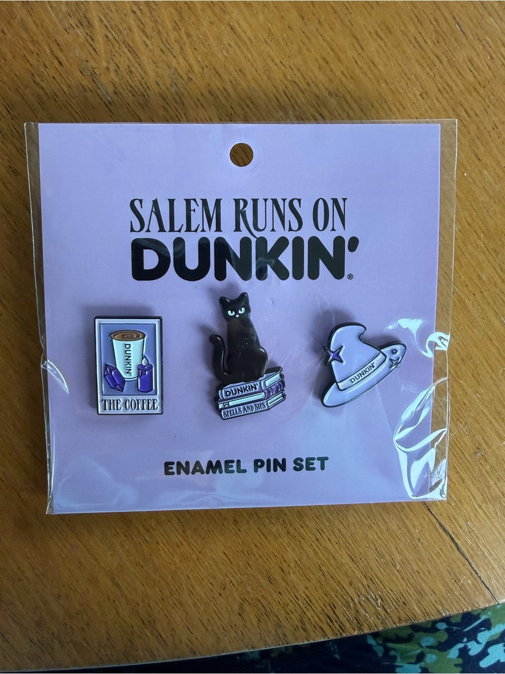 Salem Runs On Dunkin Halloween Enamel Pin Set - Black/Purple